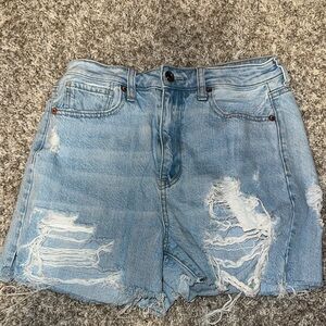 American Eagle Outfitters Light Blue Ripped Jean Shorts